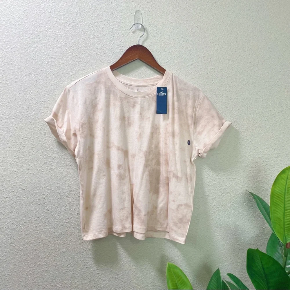 NWT Hollister Co. tie dye crop crew neck tee - Picture 1 of 6